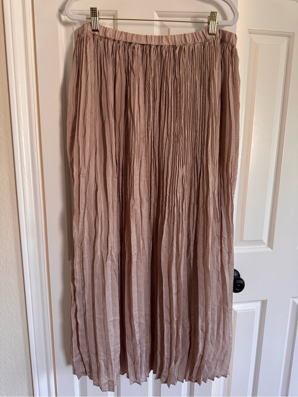 RW&CO. Pleated Maxi Skirt in Dusty Rose
